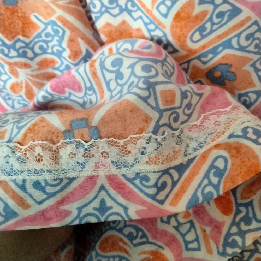 J McLaughlin Sz S Marina Off Shoulder Silk Blend Dress Pink Orange Cap Sleeve - Picture 6 of 8